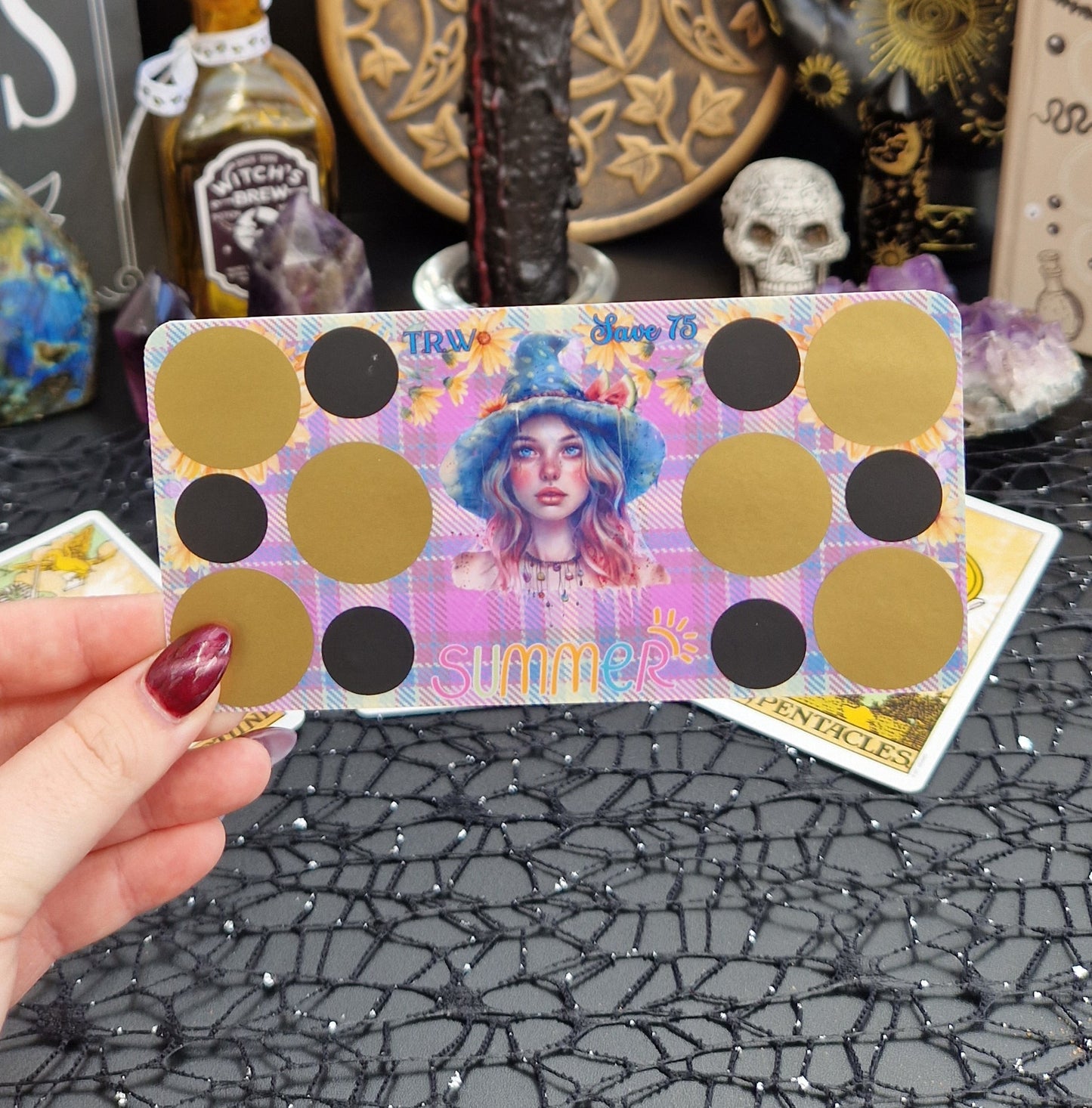 Seasonal witch scratch off challenges