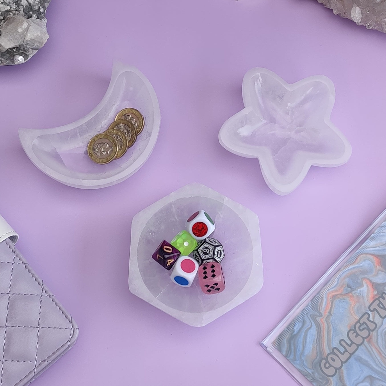 Selenite crystal bowl