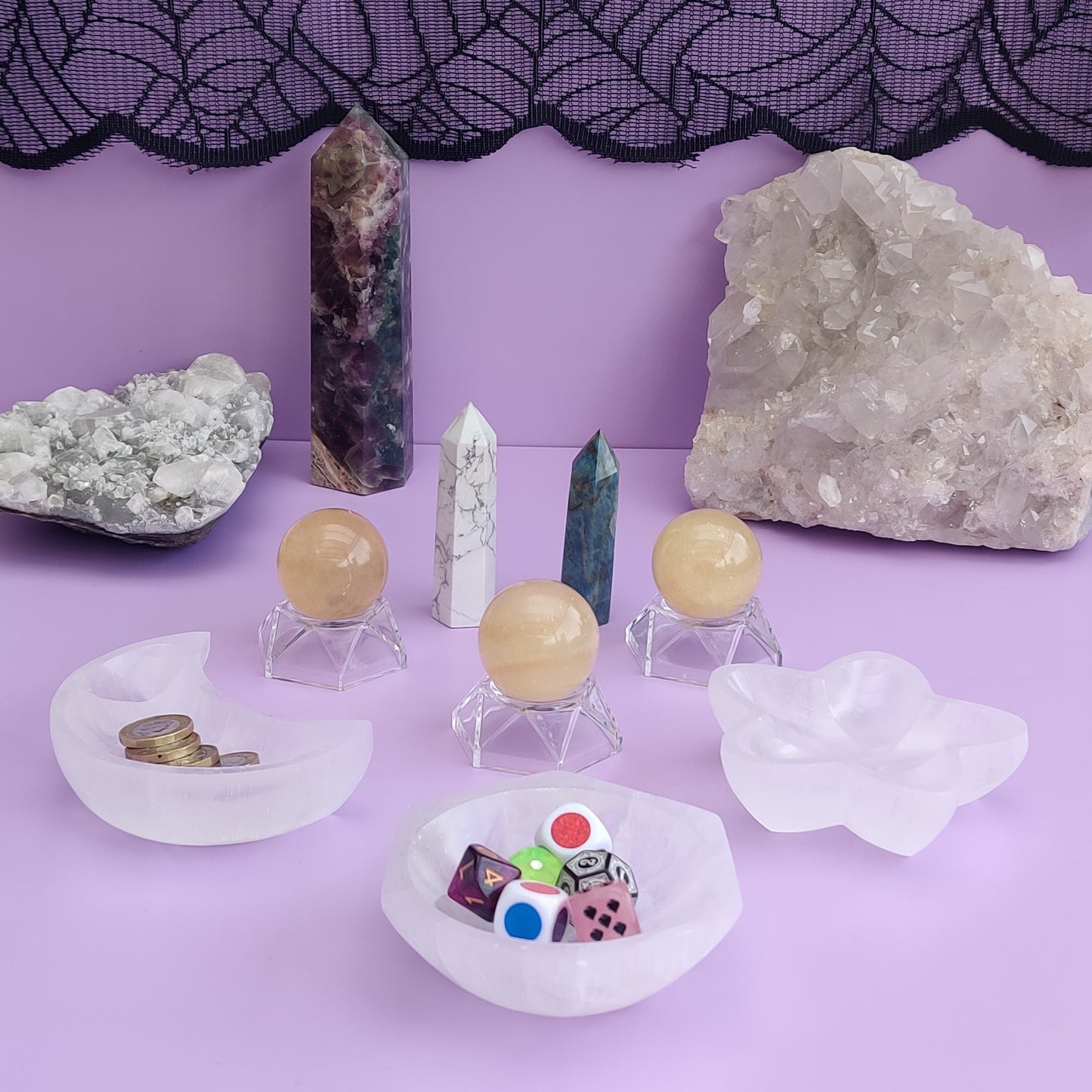 Selenite crystal bowl