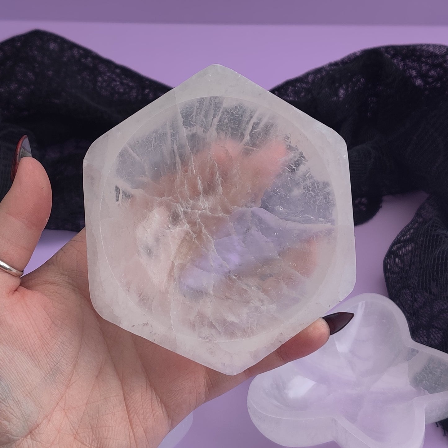 Selenite crystal bowl