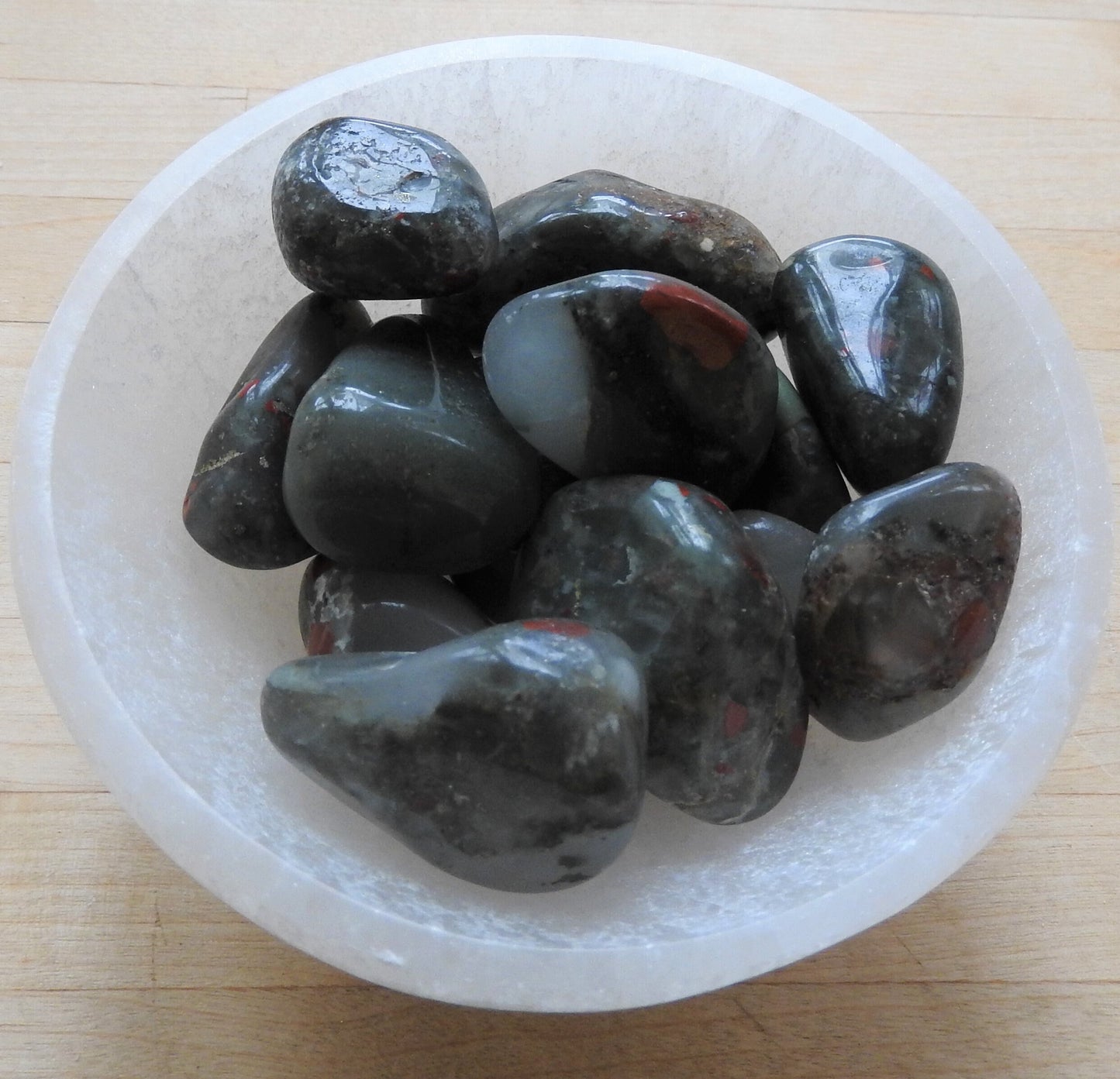 Bloodstone tumble stone