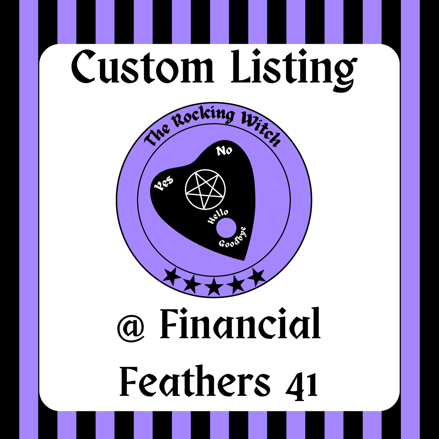 custom listing for financial feathers 41