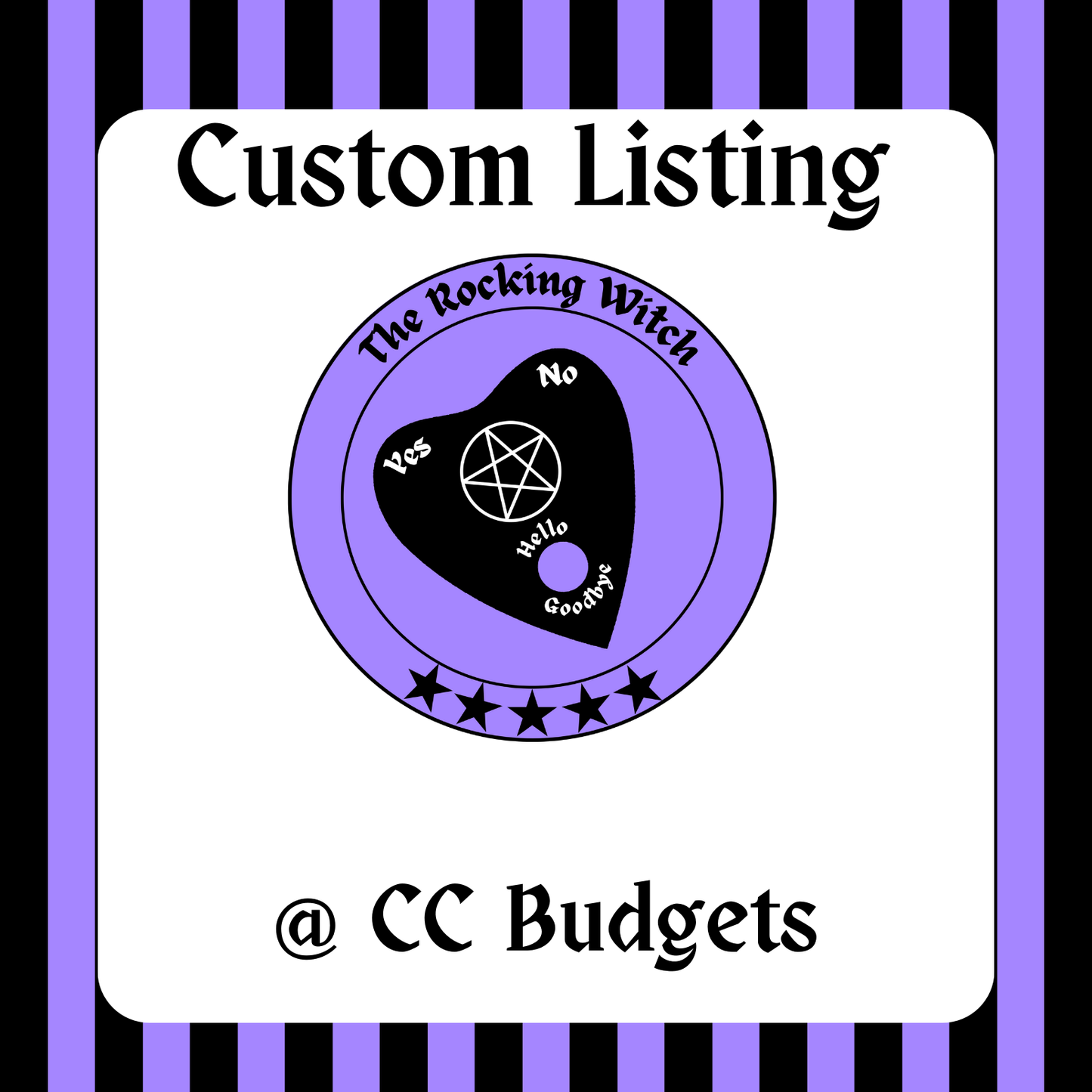 Custom Listing for @ CC Budgets