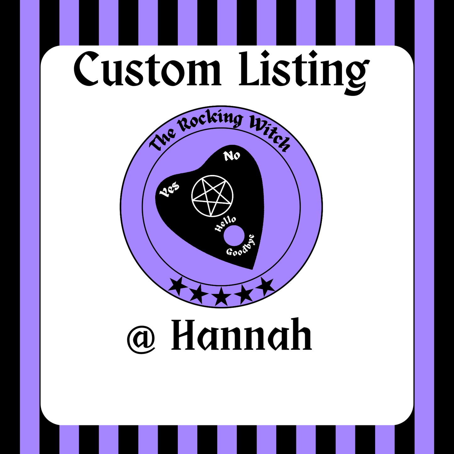 Custom listing for Hannah