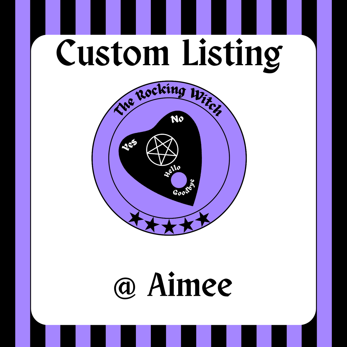 Custom listing for Aimee