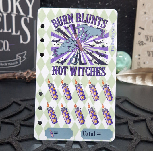 Burn blunts not witches savings tracker