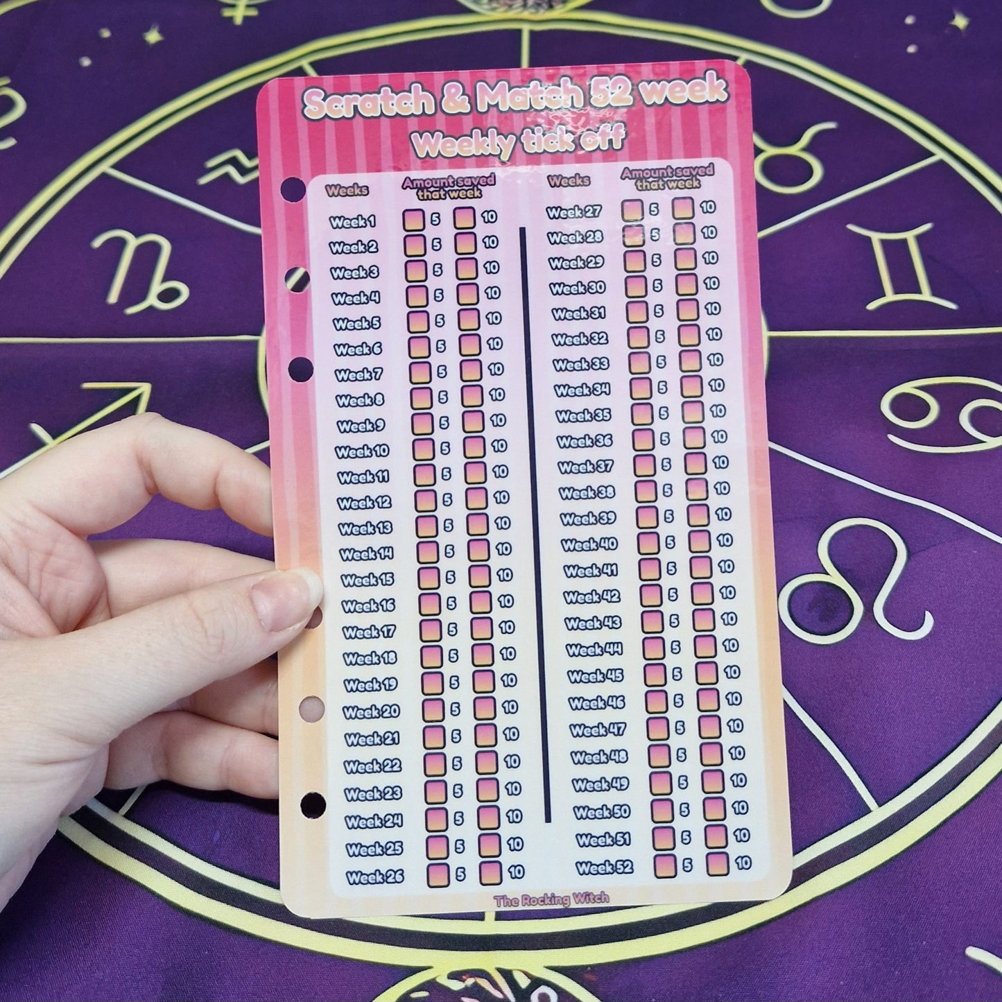 Scratch & Match 52 week Tick off tracker