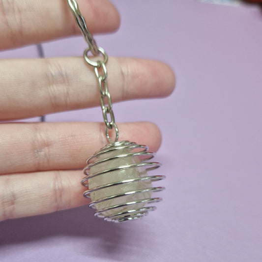 Tumble stone Cage necklace and keychain