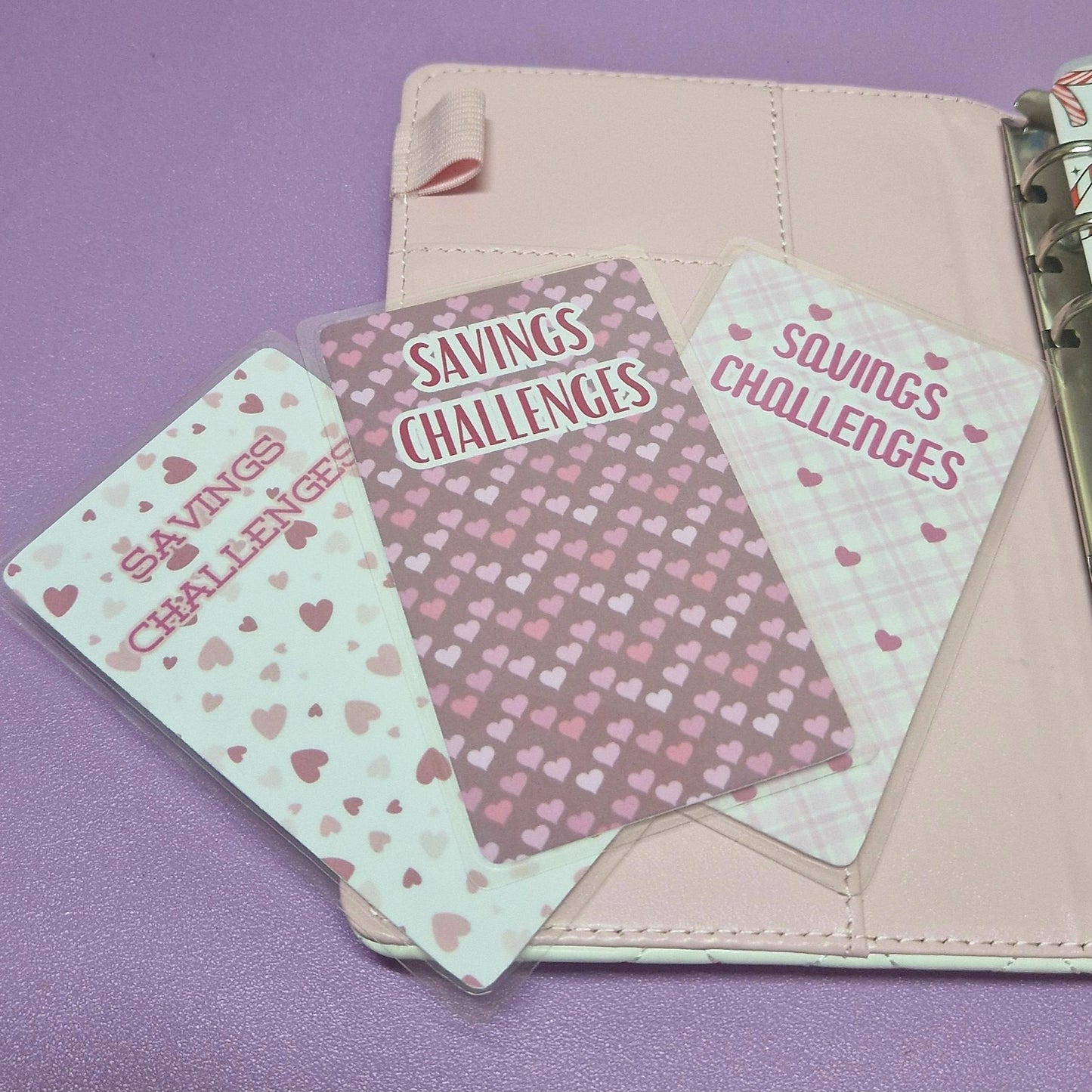 Valentines 'savings challenges' binder pocket markers (limited edition)