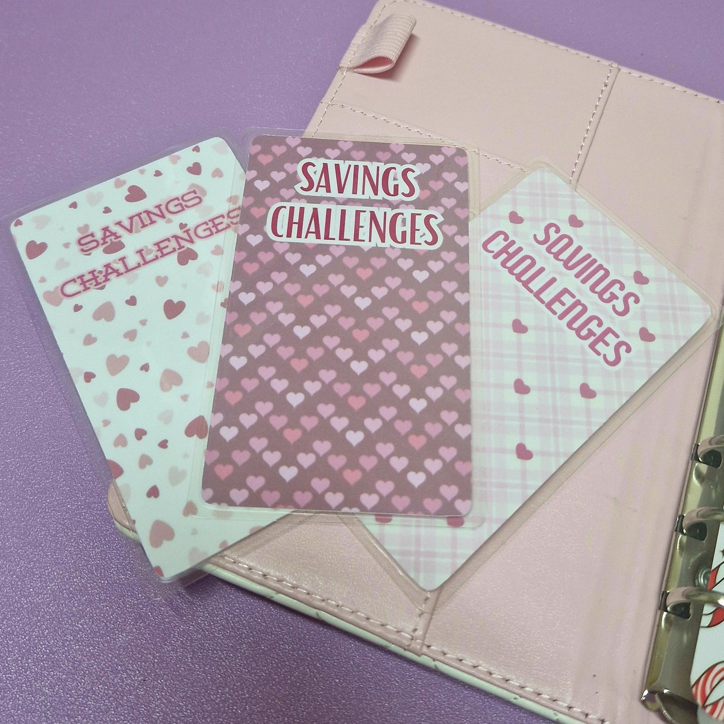 Valentines 'savings challenges' binder pocket markers (limited edition)