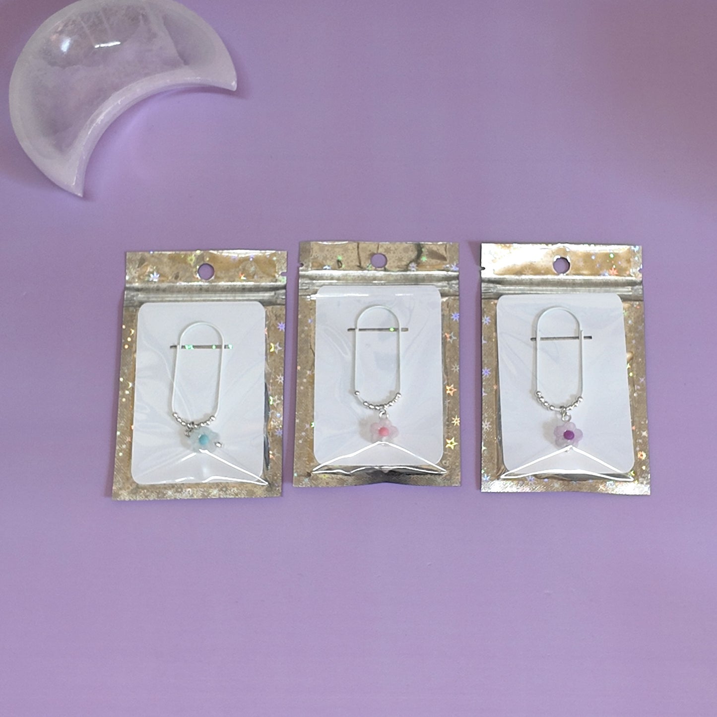 Flower paperclip charm