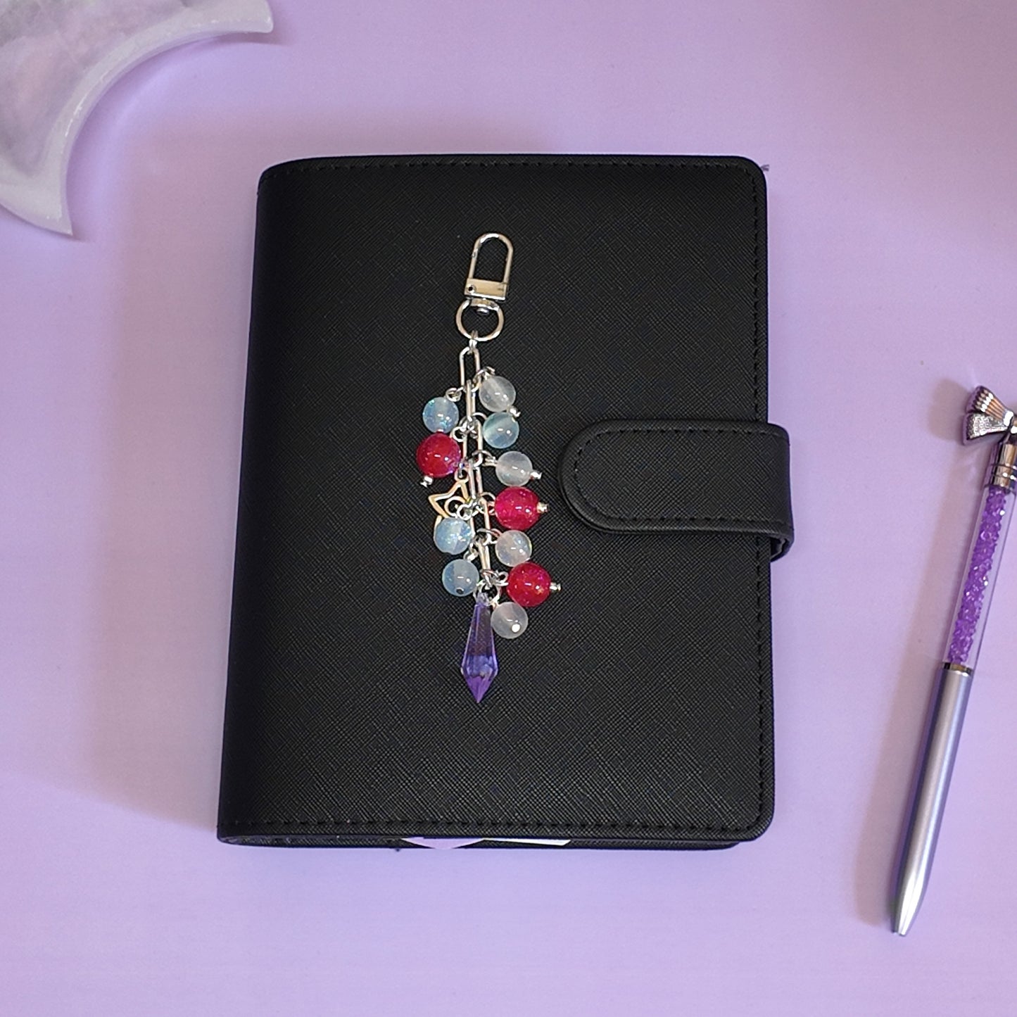 Faux crystal binder charm