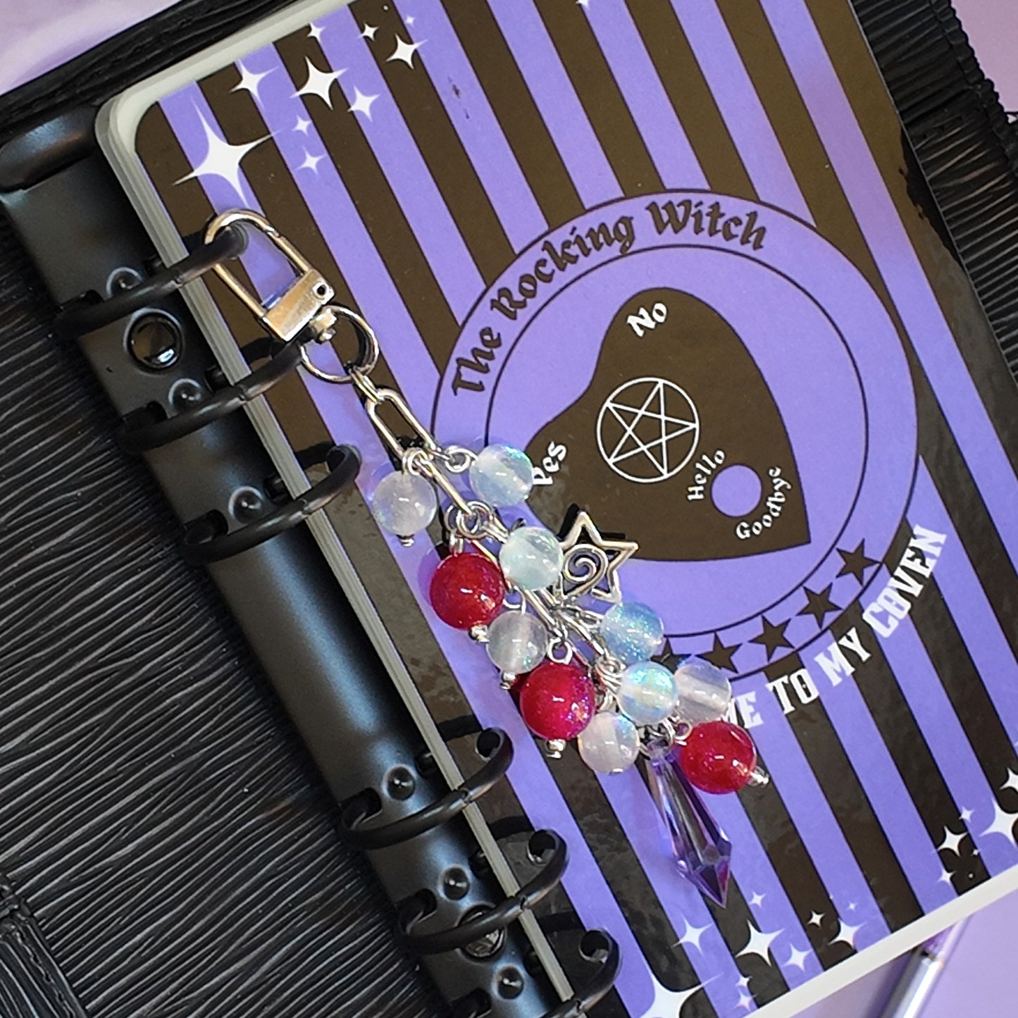 Faux crystal binder charm