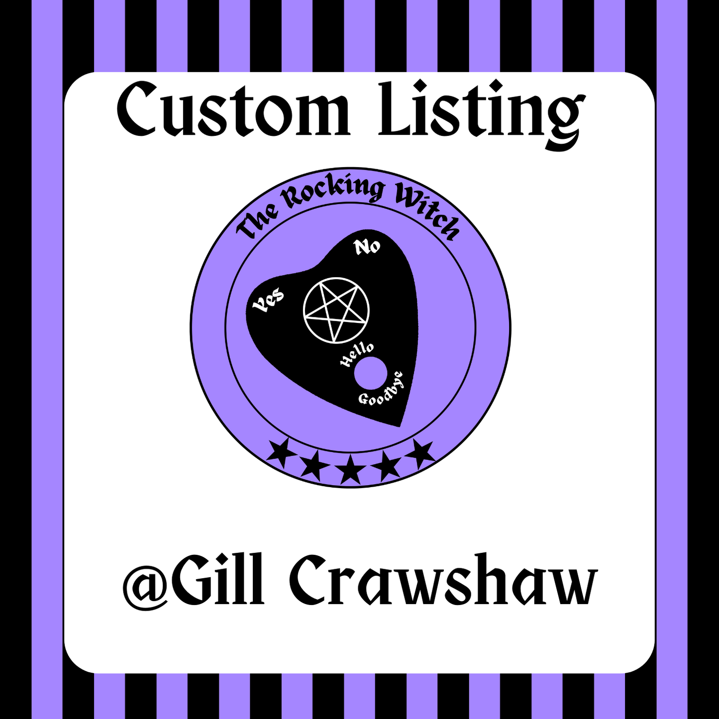 Custom listing for @Gill Crawshaw