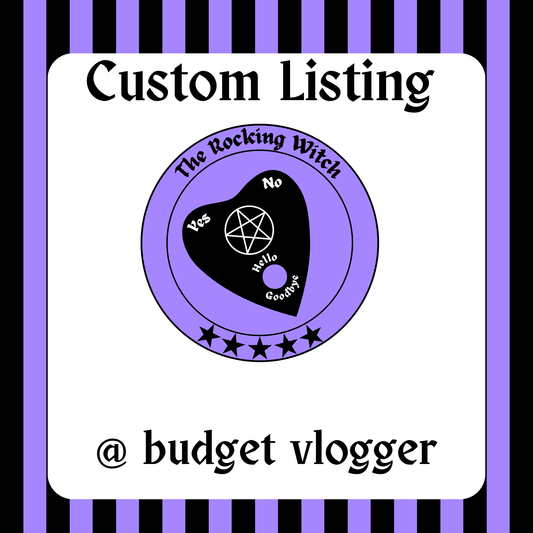 Custom listing for @ budget vlogger
