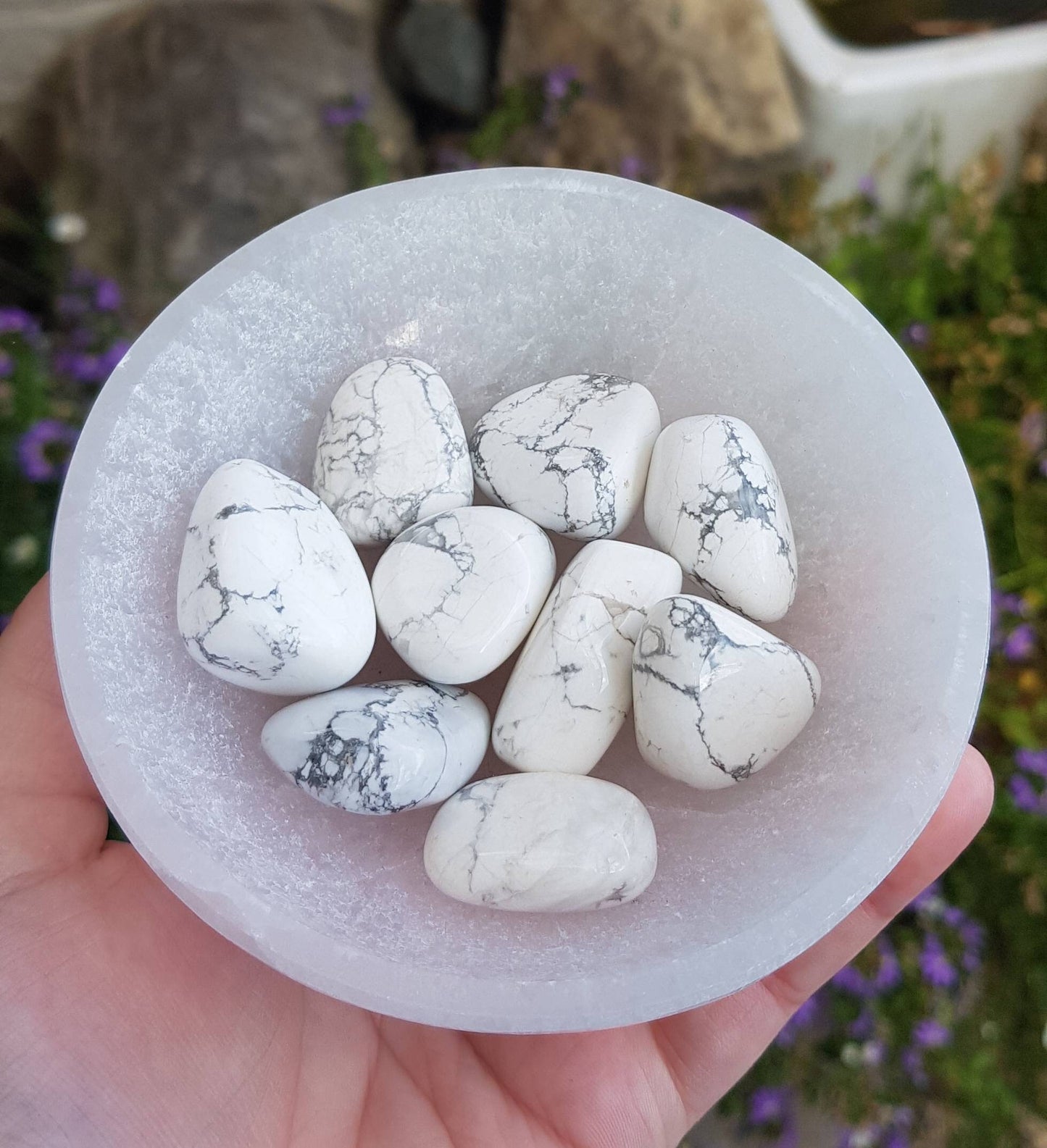 White Howlite tumble stone