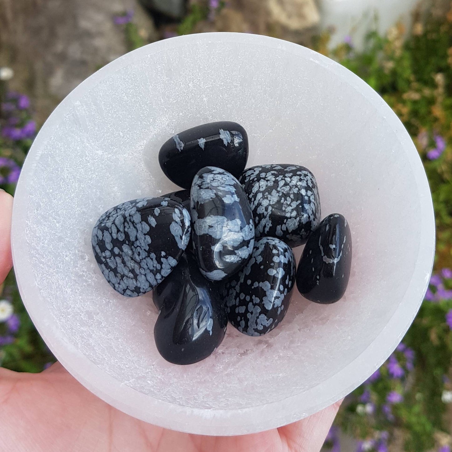 Snowflake Obsidian tumble stone
