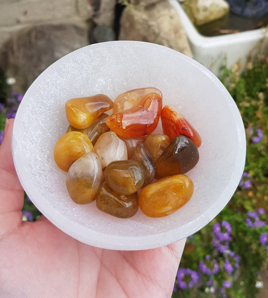 Carnelian tumble stone