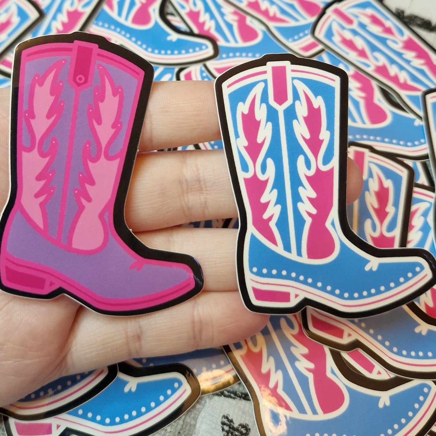 Cowboy boot vinyl sticker