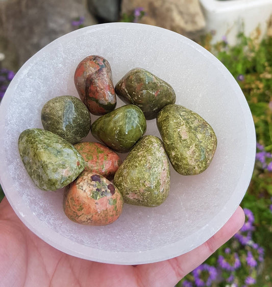 Unakite tumble stone